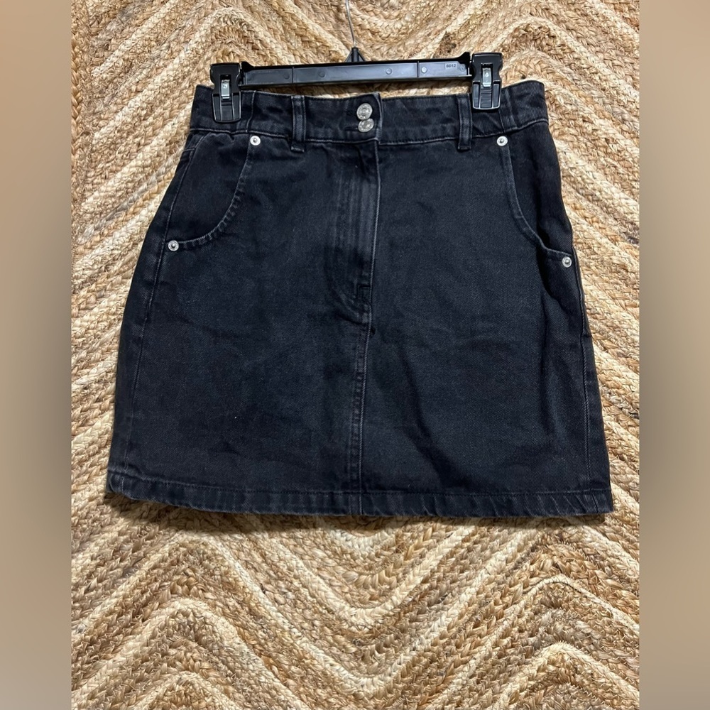Mango MNG Women's Marion Black Denim Mini Skirt, Size S, Great Condition